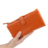 Royal Bagger Long Wallet for Women Genuine Cow Leather Fashion Casual Phone Purse Multi-card Slots Card Holder 1505