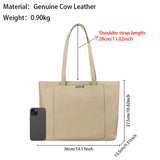 Royal Bagger Tote Bags for Women Genuine Cow Leather Fashion Casual Large Capacity Shoulder Bag Commuter Handbag 1523