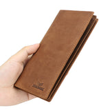 Royal Bagger Retro Men's Long Wallets, RFID Credit Card Holder, Genuine Leather Simple Thin Bifold Wallet Purse 1587